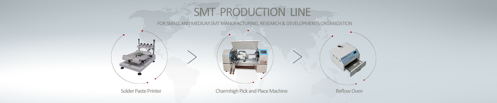 SMT Pick and Place Machine, SMT Production Line, SMT Reflow Oven, Stencil Priner, Yamaha Feeders, SMT Spare Parts, Promotion - Charmhigh Technology Limited