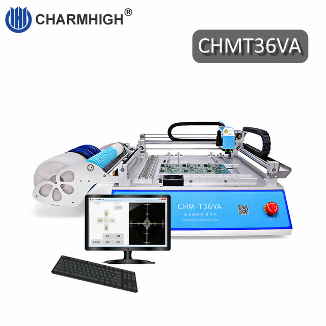 Charmhigh CHMT36VA Two Heads 29 feeders, Dual Cameras SMT Pick and Place Machine, PC Control