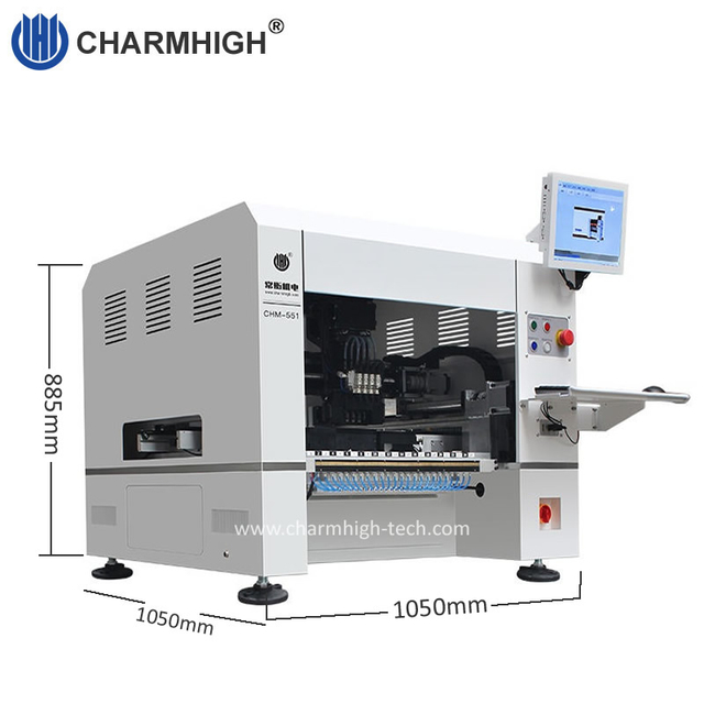 Charmhigh CHM-551 Desktop 4 Heads SMT Pick and Place Machine Auto PCB Conveyor Nozzle Change