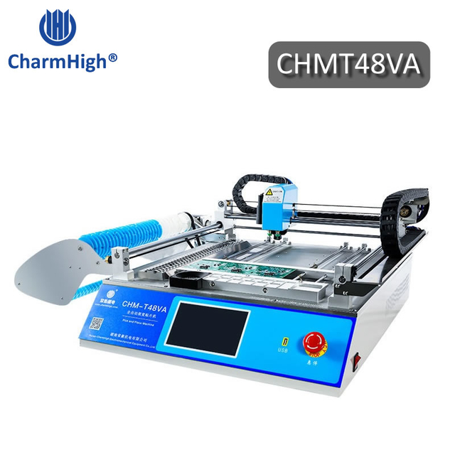 All-in-one CHMT48VA Desktop SMT Pick and Place Machine, 2 Heads 29 Feeders, Embedded Linux System, Dual Cameras