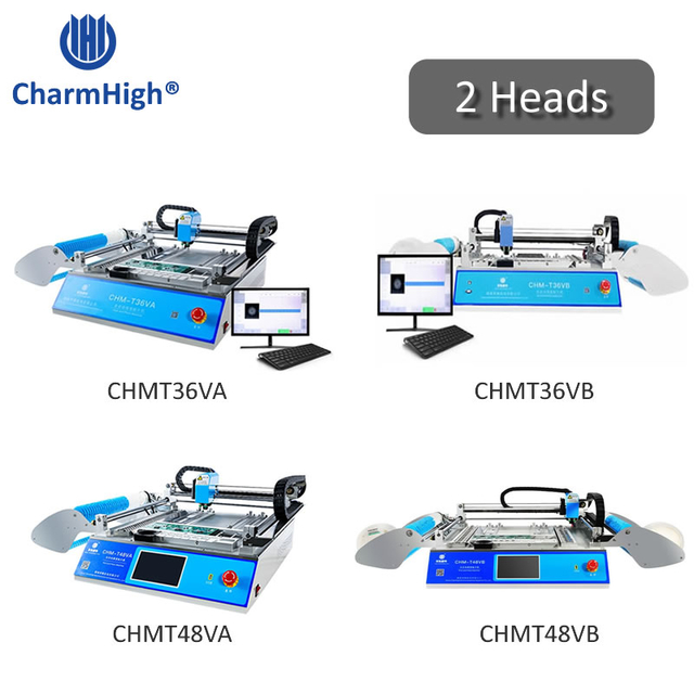 4 kinds Charmhigh 2 heads Desktop SMT Pick and Place Machine Charmhigh, Dual Cameras, Closed-loop Control 0402-5050 SOP QFN...