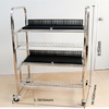 Standard NXT Feeder Storage Cart for FUJI Feeders, with Basket, Stainless Steel Feeder Cart 80pcs