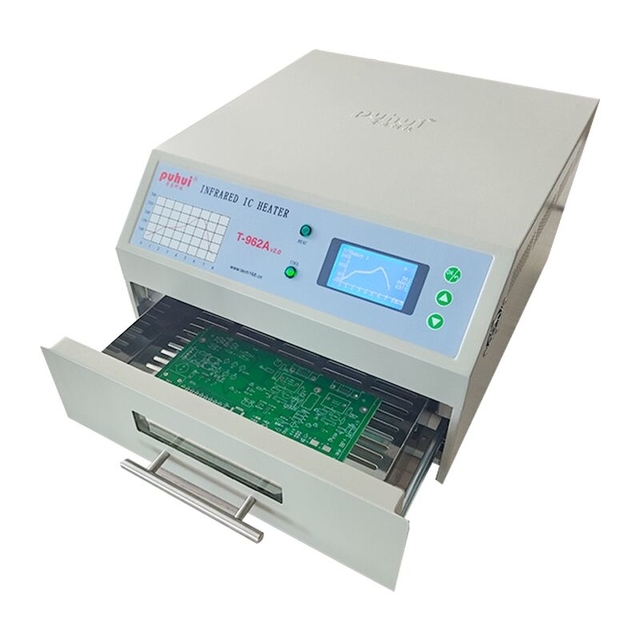 2025 New Version T962A SMT Reflow Oven, Can Connect with PC, Benchtop Infrared IC Heater, 300*320mm 1500w SMT Rework Sation Heating Station